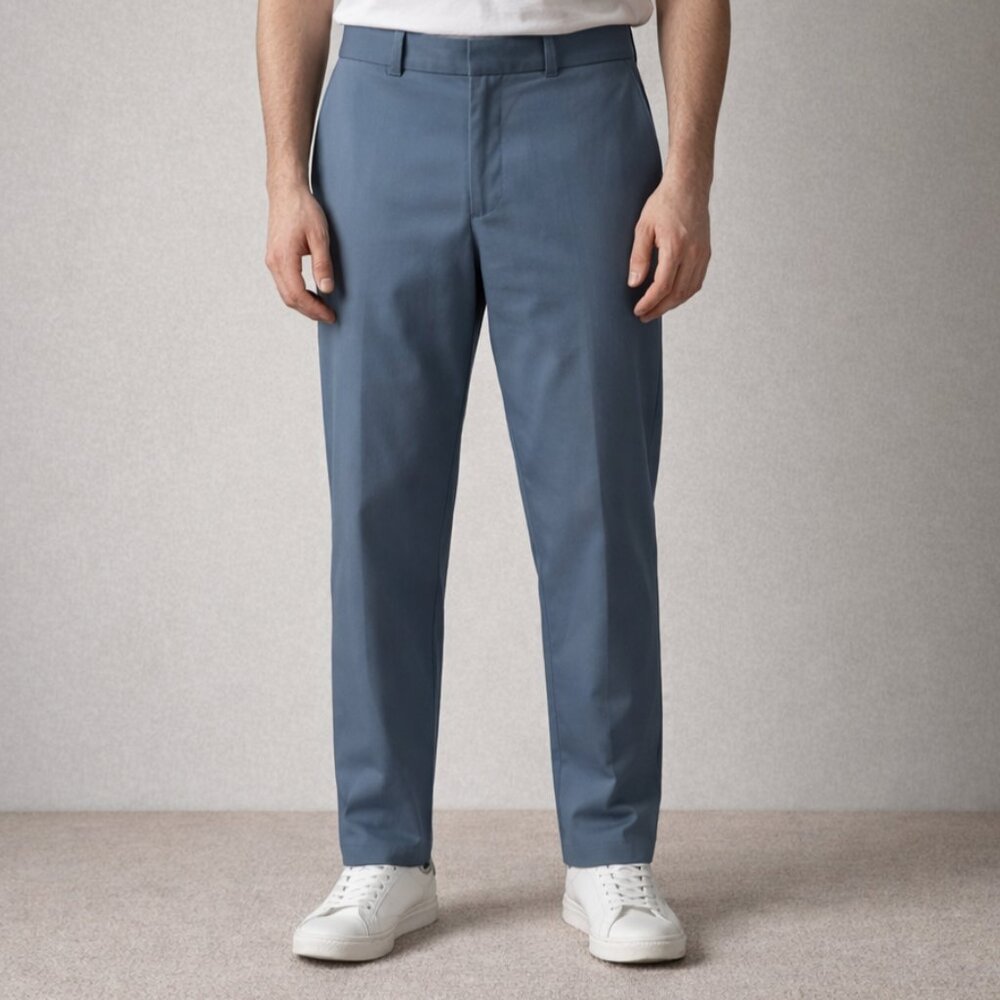 New Raised by Wolves Men's Trouser Size L (36inch) 100% Cotton Blue Straight leg